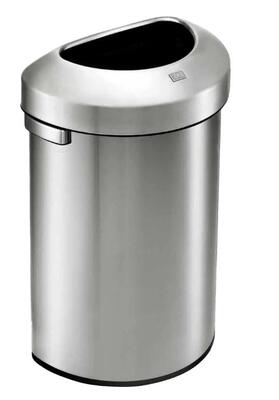 Papelera Semi-Redonda Acero Inoxidable 80L EKO Urban